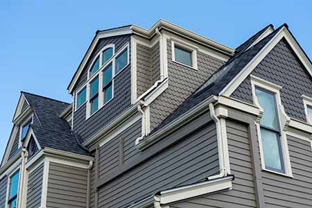 house with gray lap siding